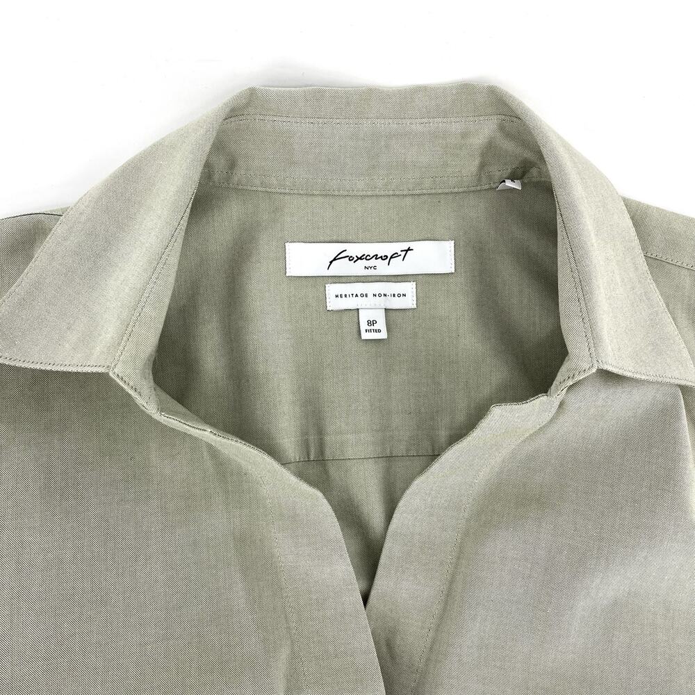 Foxcroft NYC Women's green Heritage Non-Iron Hidden Button Collared Blouse 8P - Picture 5 of 9